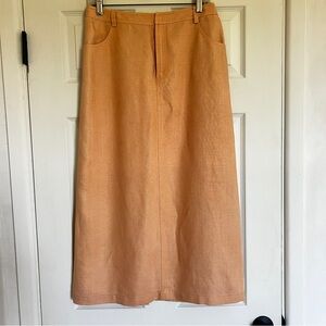 Peach Midi A-Line Skirt for Casual Wear